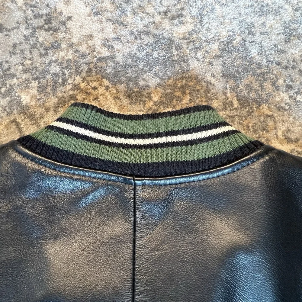 Vintage Carl Banks‎ G-III New York Jets Leather Jacket Size L